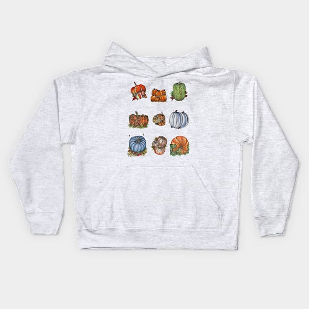 Pumpkin Patch Kids Hoodie by jilliandohertyart